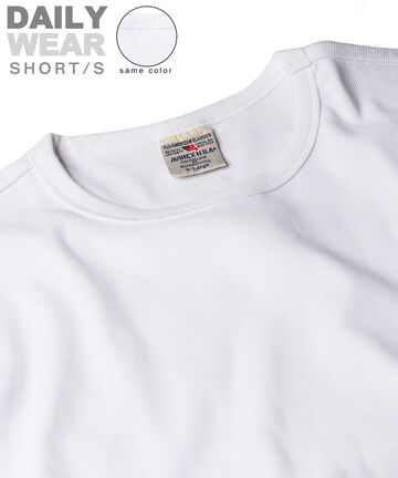 《DAILY/WEB限定》RIB S/S CREW NECK T-SHIRT/同色プリント リブ 半袖 クルーネック Tシャツ  デイリー