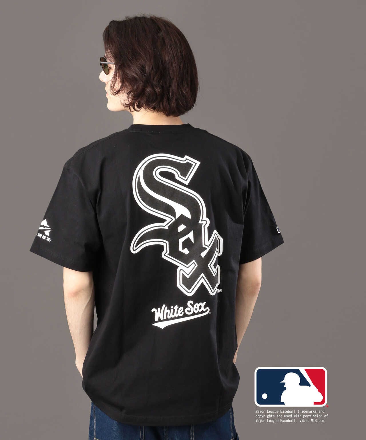 【M】MLB公式 ホワイトソックス ビッグシルエット長袖Tシャツ●綿100%Tシャツ/カットソー(七分/長袖)