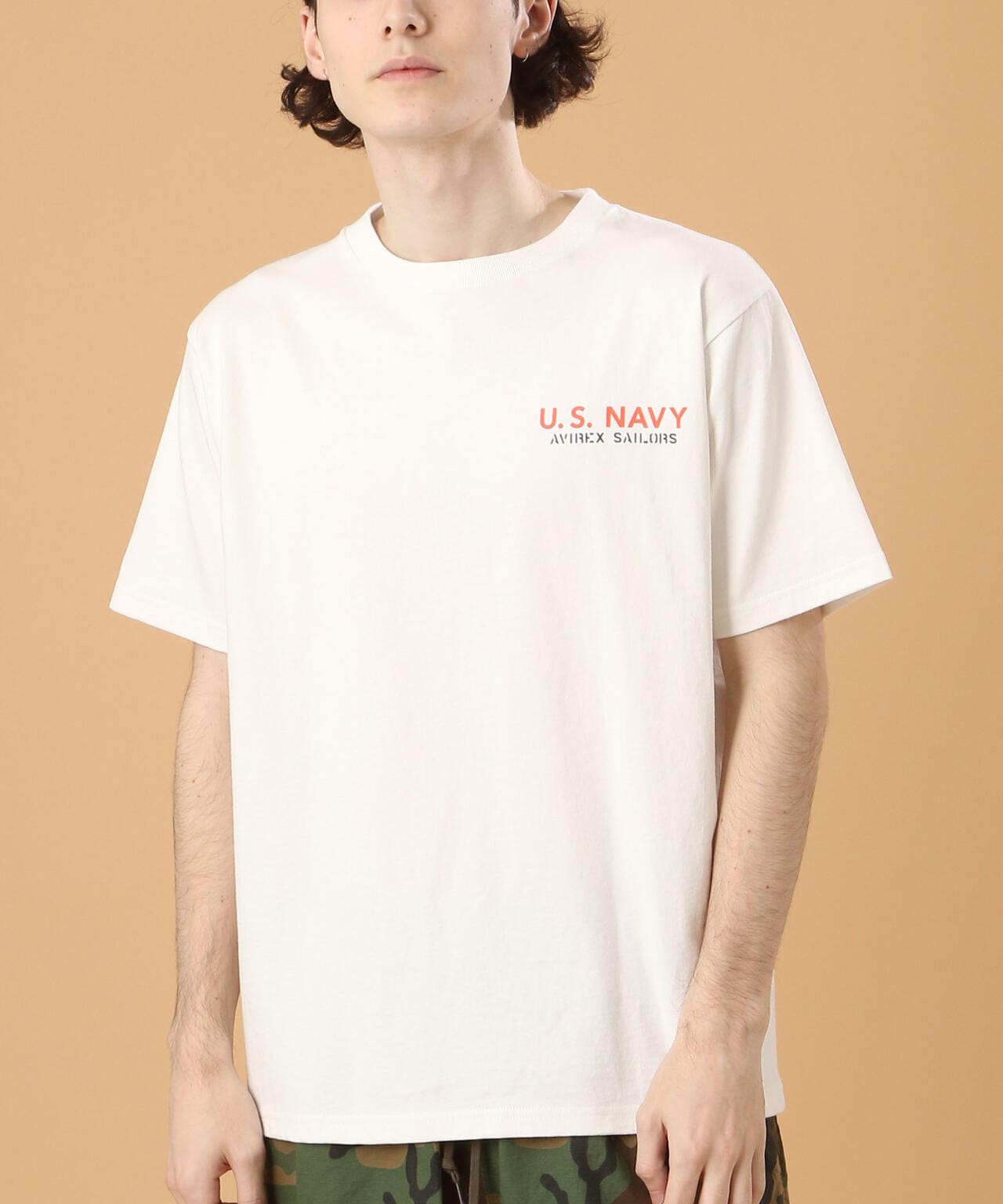 ナバル シーチィング パッチド Tシャツ/NAVAL SHEETING PATCHED T