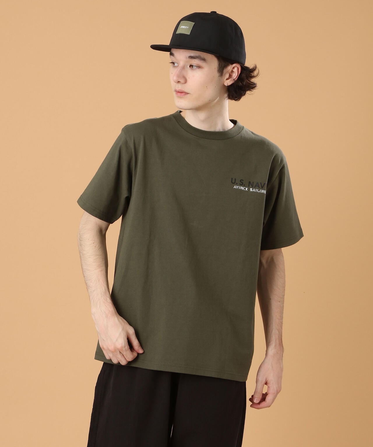 ナバル シーチィング パッチド Tシャツ/NAVAL SHEETING PATCHED T-SHIRT