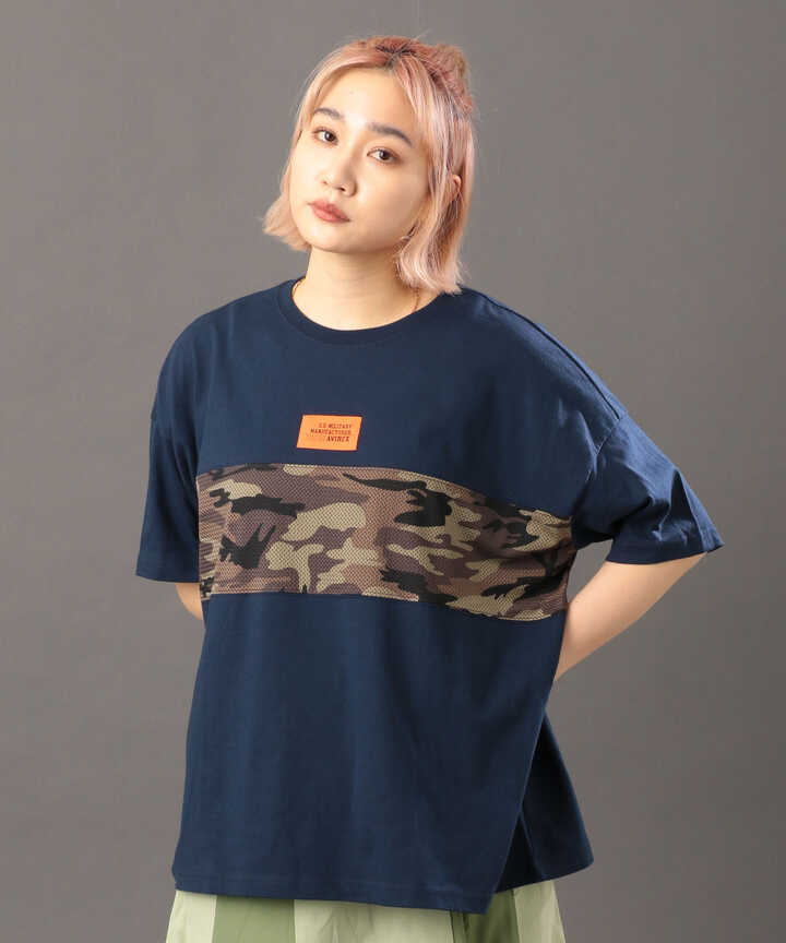 メッシュパターンプリント Tシャツ/MESH PATTERN PRINTED T