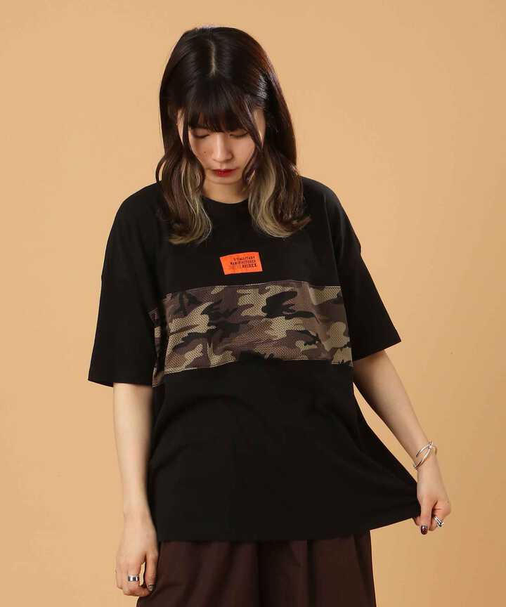 メッシュパターンプリント Tシャツ/MESH PATTERN PRINTED T-SHIRT