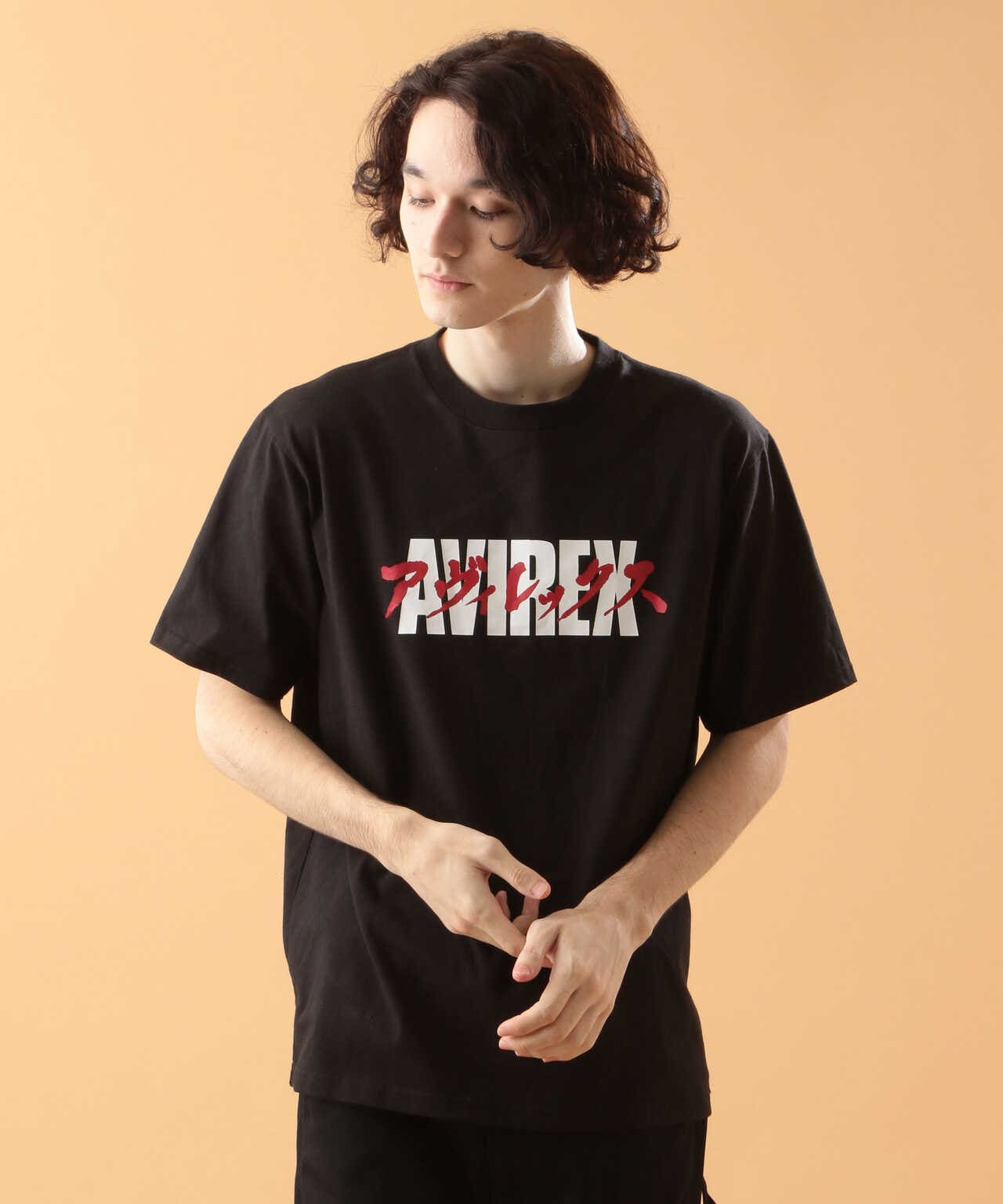 サイズ100 AVIREX Tシャツ ブラック トップス(Tシャツ