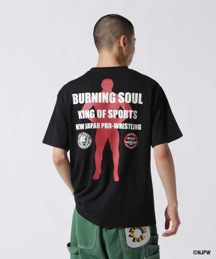 【新日本プロレス × AVIREX】半袖 バーニング ソウル Tシャツ / S/S BURNING SOUL T-SHIRT