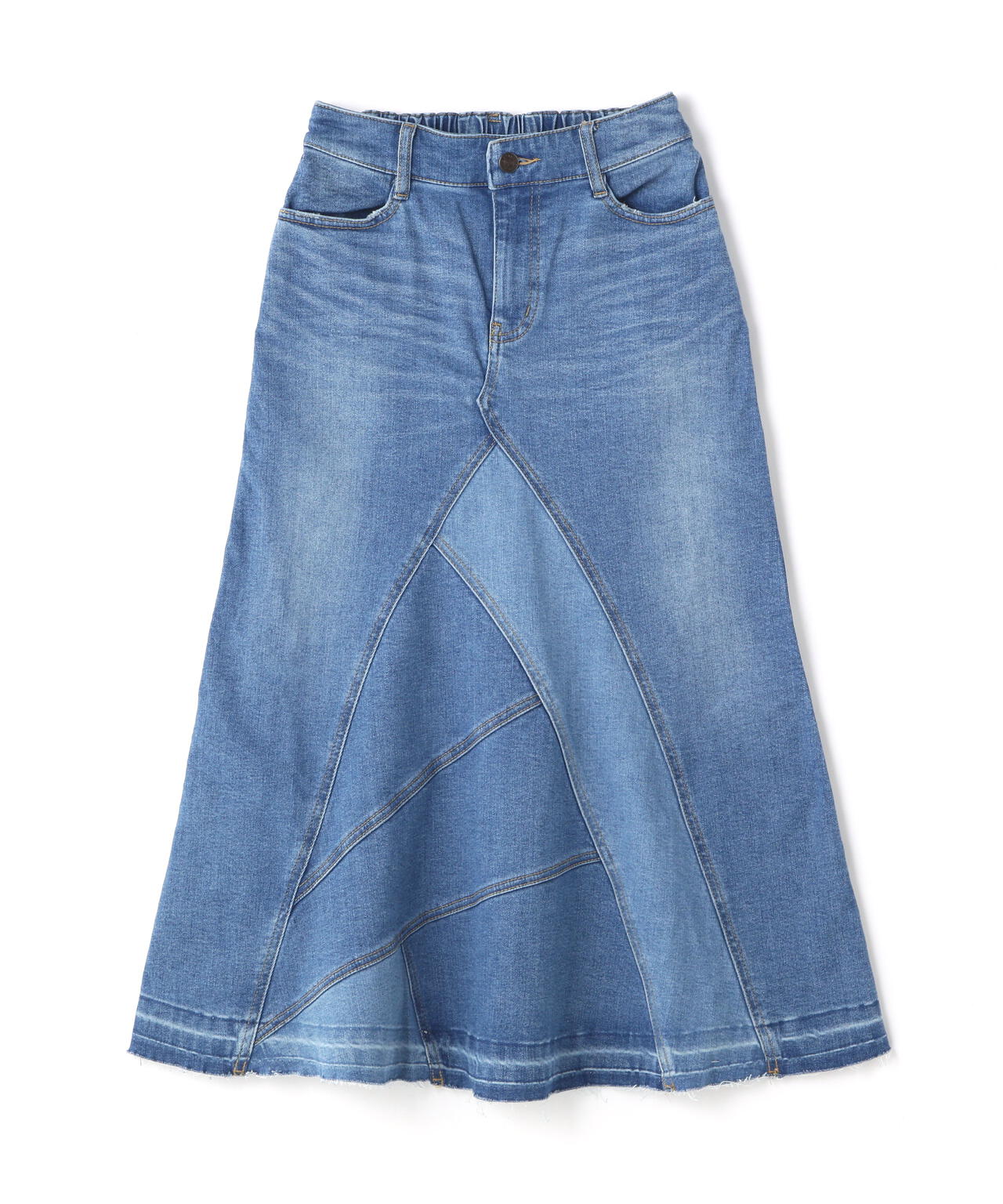 直営店限定》 REMAKE STRETCH DENIM NAVY SKIRT/ リメイクストレッチ ...