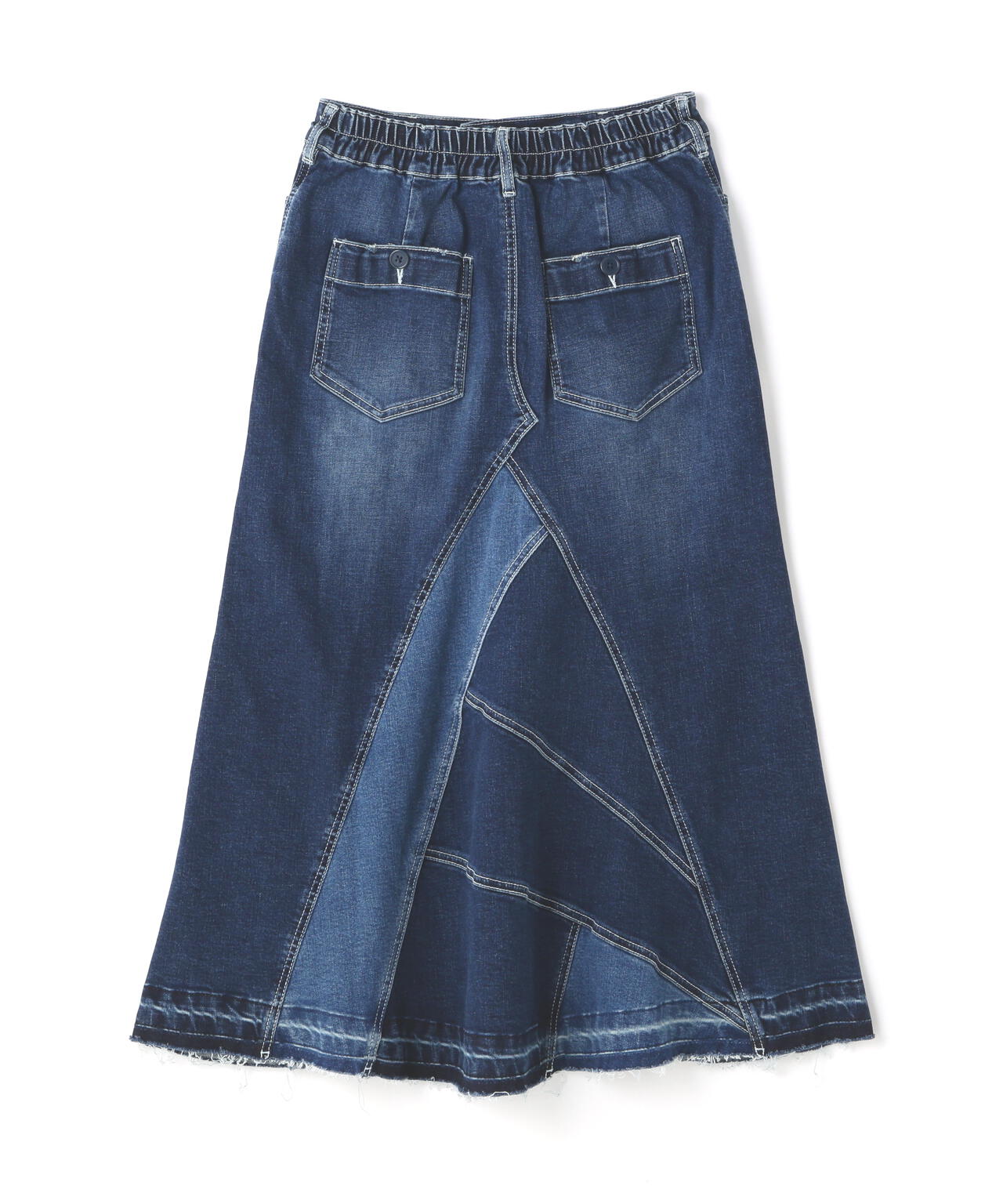 直営店限定》 REMAKE STRETCH DENIM NAVY SKIRT/ リメイクストレッチ ...