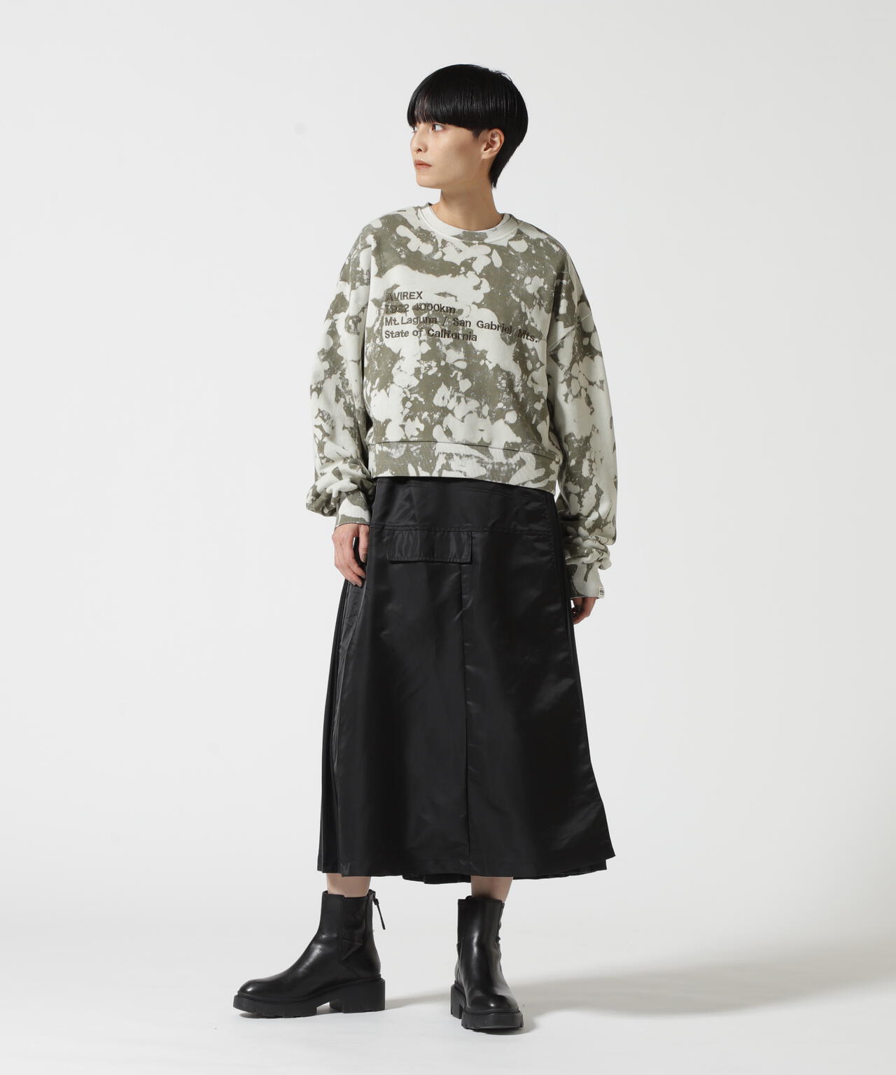 ≪WEB&DEPOT限定≫NYLON PLEATED COMBI SKIRT/ ナイロンプリーツコンビ