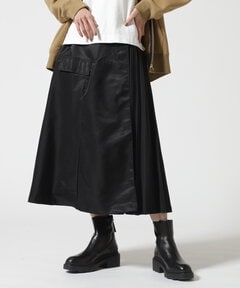 ≪WEB&DEPOT限定≫NYLON PLEATED COMBI SKIRT/ ナイロン