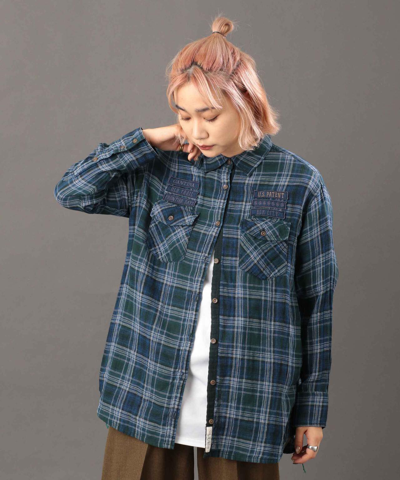 REBUILD COLLECTION》INDIGO CHECK SHIRT/ インディゴチェックシャツ