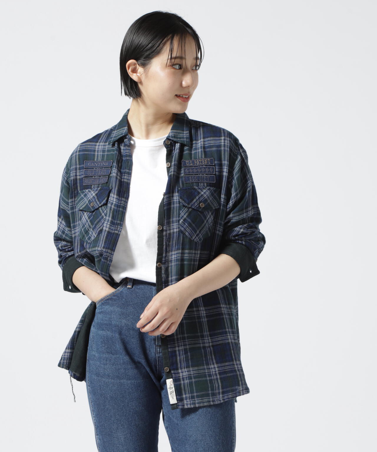 REBUILD COLLECTION》INDIGO CHECK SHIRT/ インディゴチェックシャツ