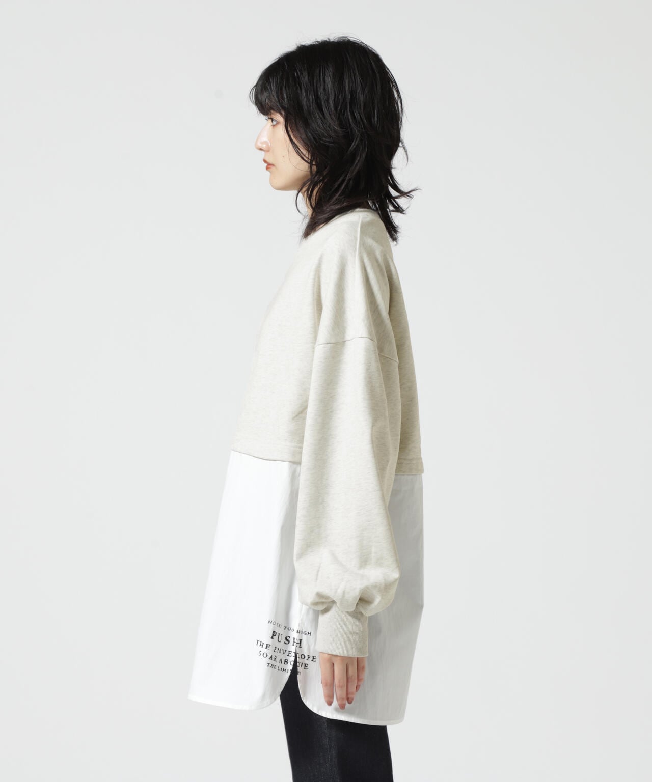 SHORT SWEAT DOCKING TUNIC/ ショートスウェットドッキングチュニック