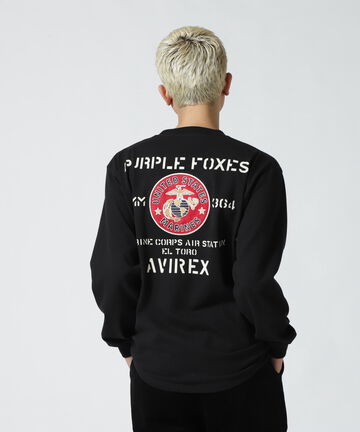 PURPLE FOXES LONG SLEEVE T-SHIRT / パープル フォックス 長袖 Tシャツ