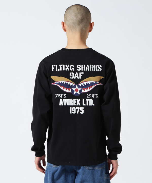 WEB&DEPOT限定》EMBROIDERY L/S T-SHIRT FLYING SHARKS/エンブロイ