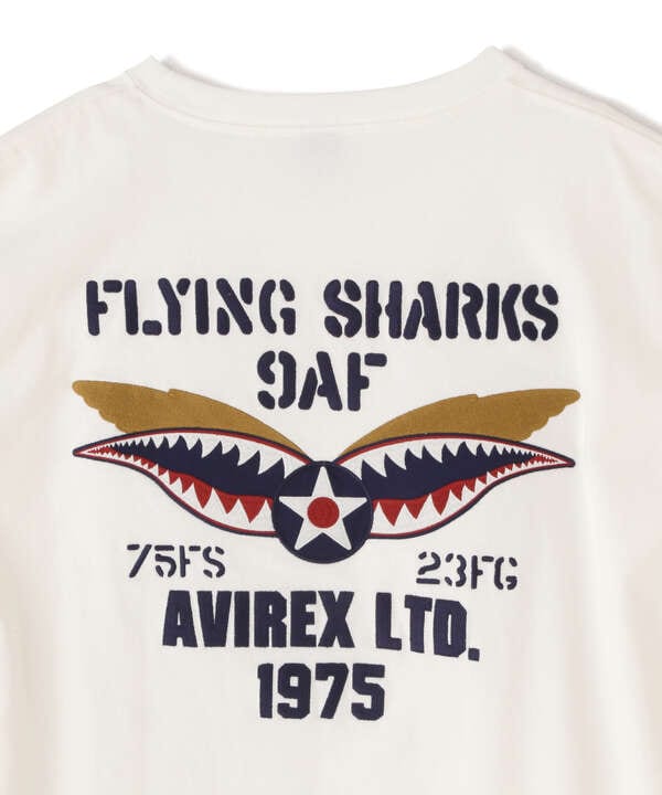 WEB&DEPOT限定》EMBROIDERY L/S T-SHIRT FLYING SHARKS/エンブロイ