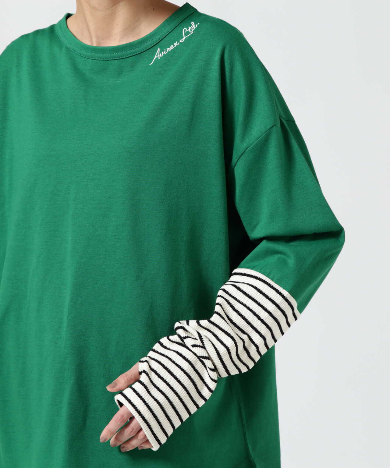 《WEB&DEPOT限定》SLEEVE BORDER COMBI L/S T-SHIRT/ スリーブボーダーコンビTシャツ