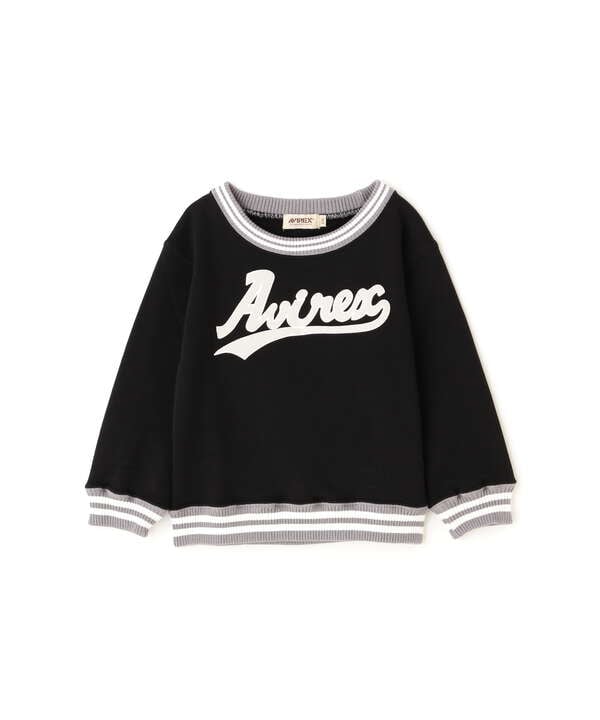 《KIDS》BASEBALL CREW NECK SWEAT/ベースボール ラインリブ クルーネック スウェット