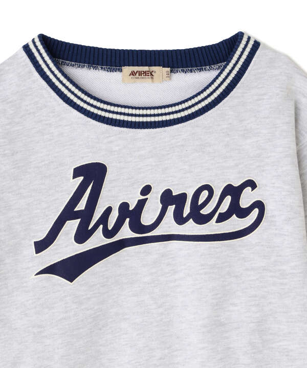 《KIDS》BASEBALL CREW NECK SWEAT/ベースボール ラインリブ クルーネック スウェット