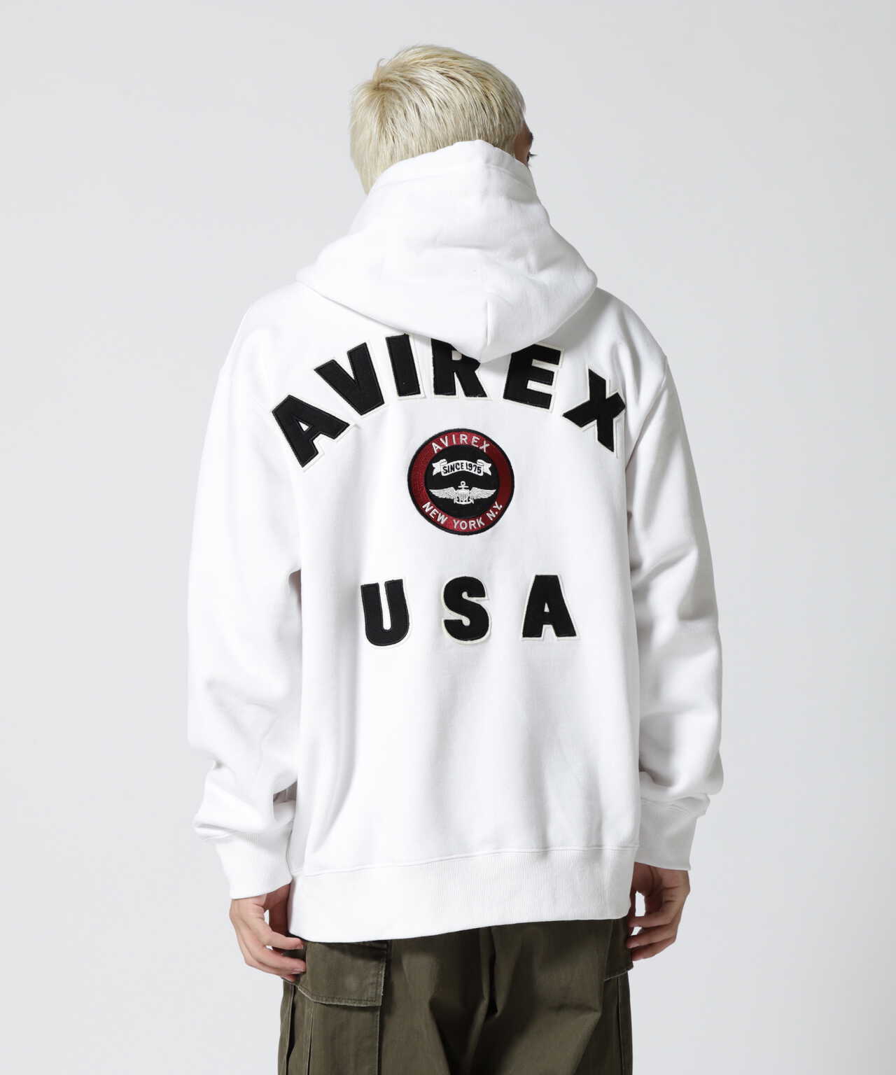 VARSITY LOGO SWEAT PARKA / バーシティ ロゴ スウェット パーカー | AVIREX ( アヴィレックス ) | US  ONLINE STORE（US オンラインストア）