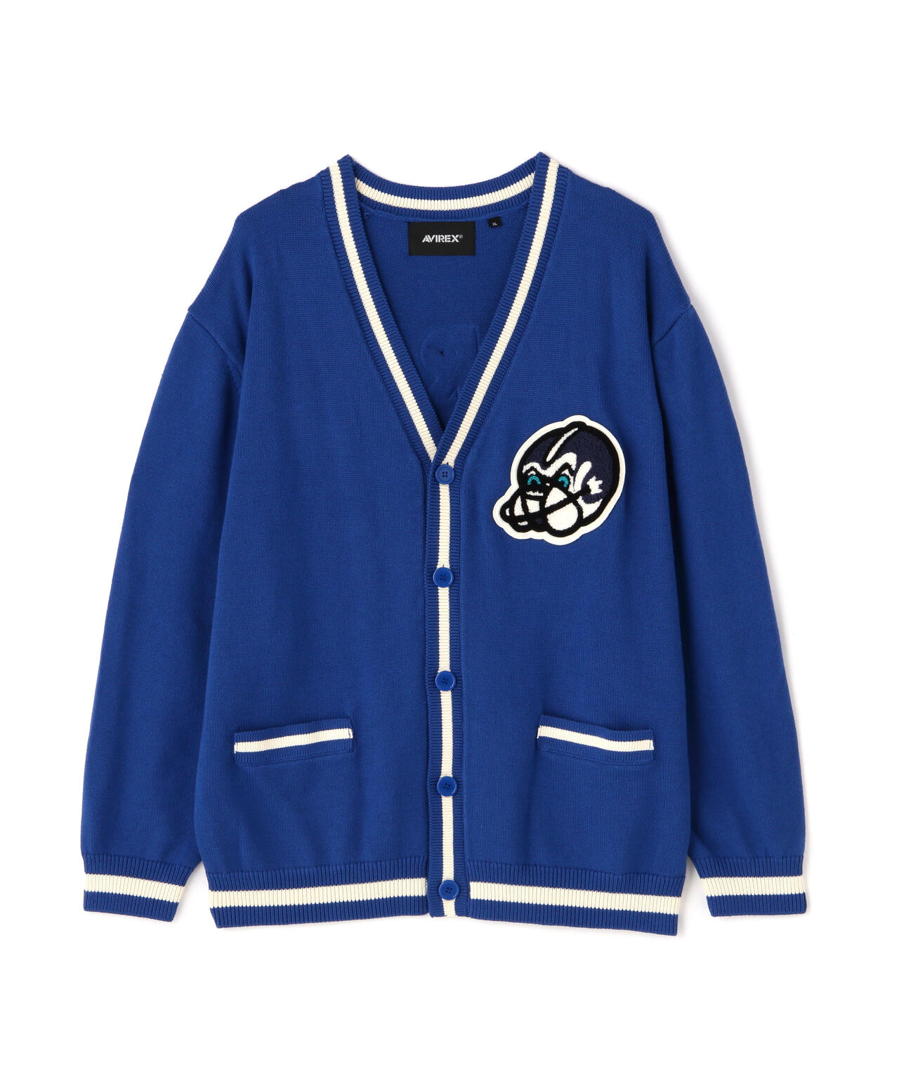 LETTERED CHENILLE PATCH KNIT CARDIGAN / レタード シェニール パッチ ニット カーディガン