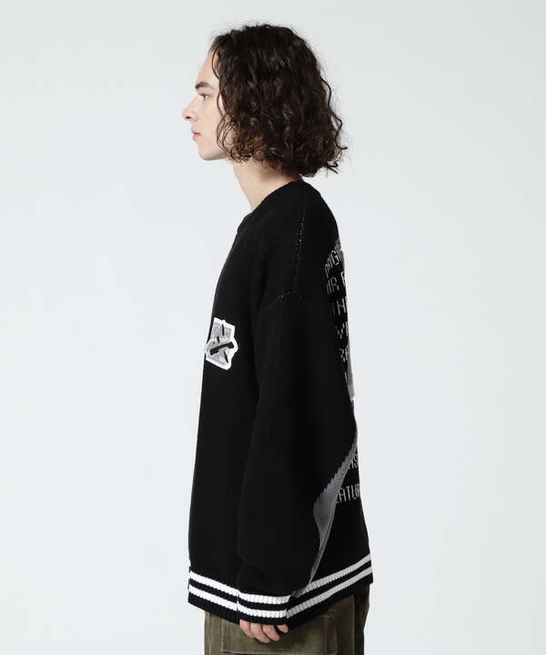 ≪直営店限定≫AVX VARSITY CREWNECK KNIT/ バーシティークルーネック