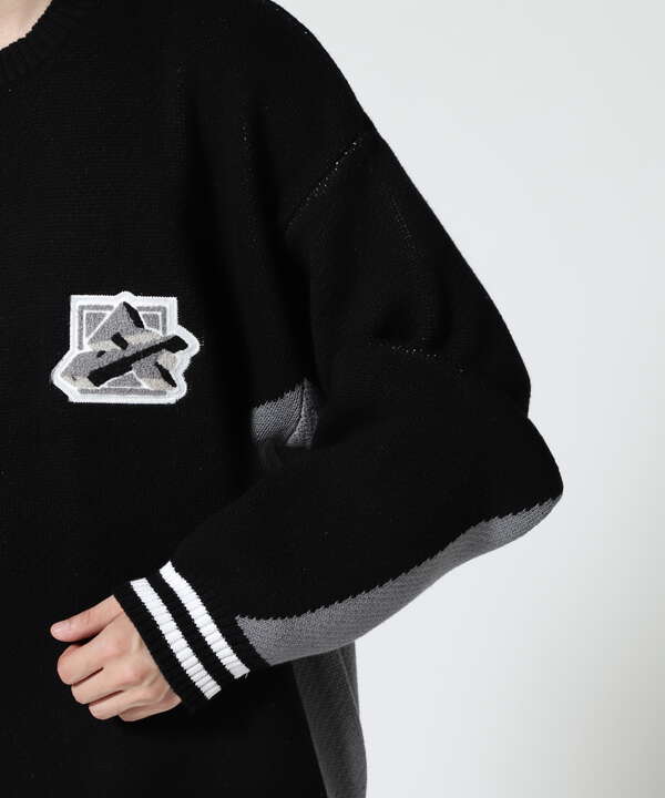 ≪直営店限定≫AVX VARSITY CREWNECK KNIT/ バーシティークルーネック