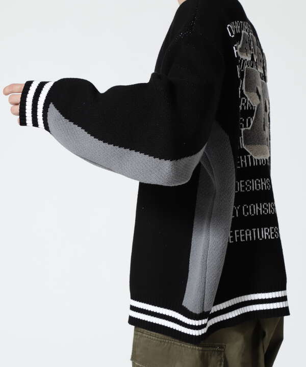 ≪直営店限定≫AVX VARSITY CREWNECK KNIT/ バーシティークルーネック