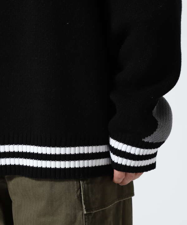 ≪直営店限定≫AVX VARSITY CREWNECK KNIT/ バーシティークルーネック