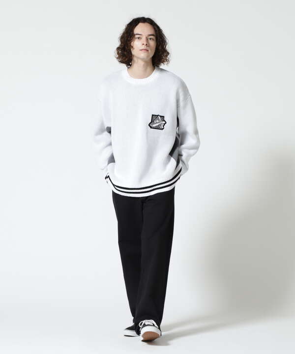 ≪直営店限定≫AVX VARSITY CREWNECK KNIT/ バーシティークルーネック