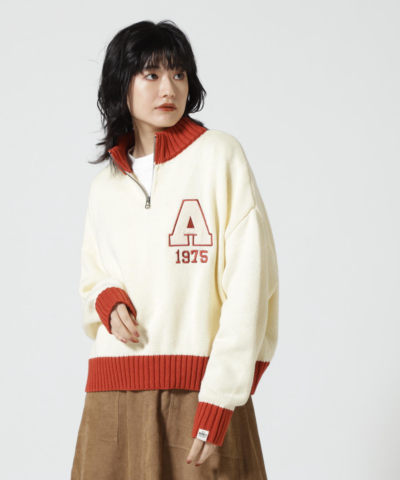 COLLEGE WAPPEN KINIT TOPS/ カレッジワッペンニットトップス | AVIREX 