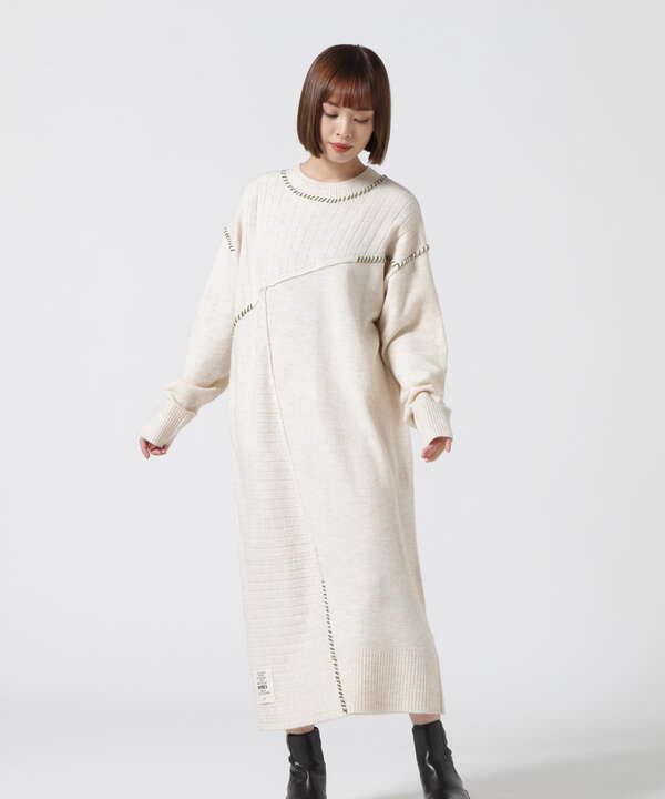 HAND STITCH KNIT ONEPIECE/ ハンドステッチ ニットワンピース