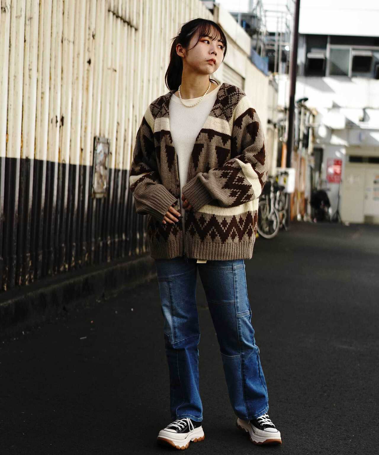 c-boy styling autumn カーディガン＆LEVI'Sデニム+