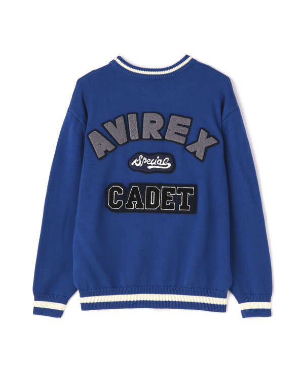 LETTERED CHENILLE PATCH CREW NECK SWEATER / レタード シェニール パッチ クルーネック セーター