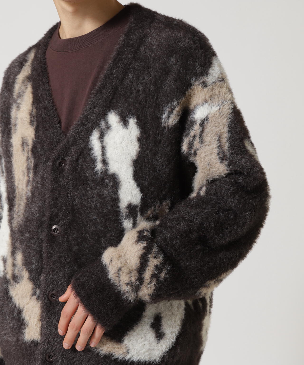 【直営店限定】AVX NYLON SHAGGY CARDIGAN / ナイロン シャギー カーディガン 