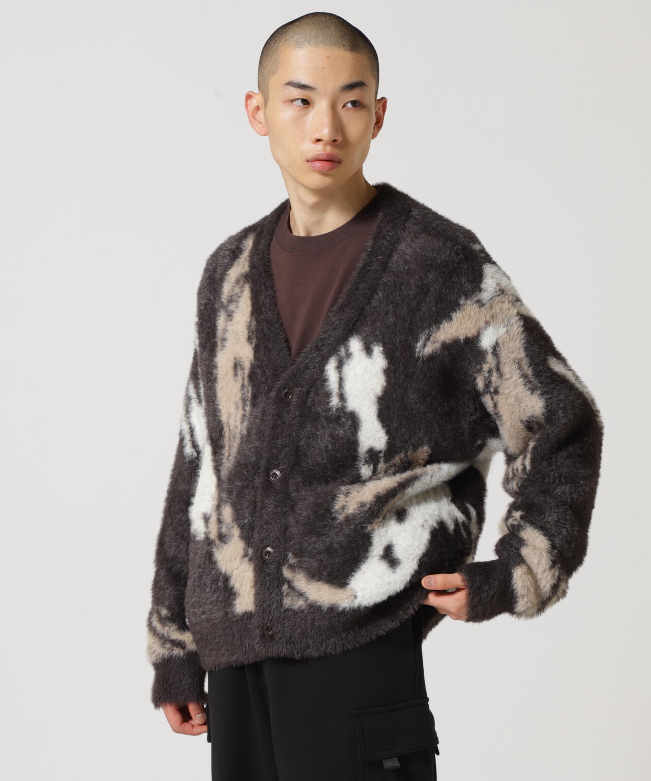 【直営店限定】AVX NYLON SHAGGY CARDIGAN / ナイロン シャギー カーディガン 