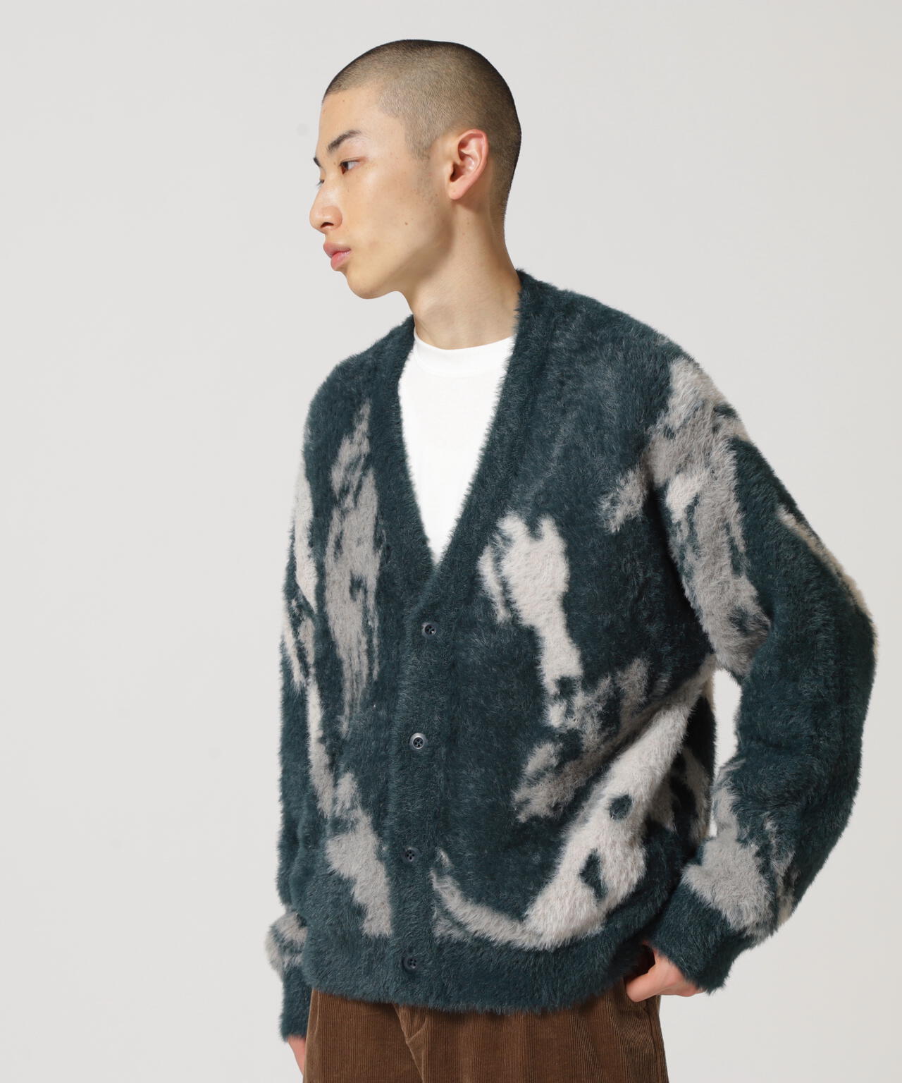 【直営店限定】AVX NYLON SHAGGY CARDIGAN / ナイロン シャギー カーディガン 