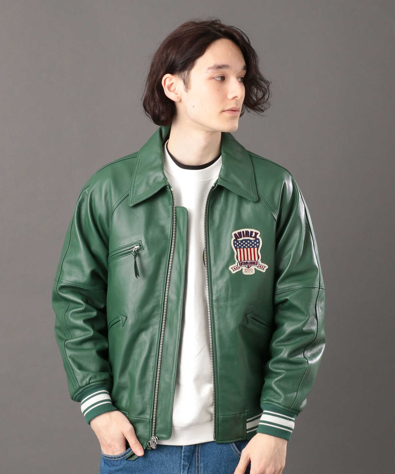 【AVIREX】LIGHT SIGNATURE VARSITY JACKET