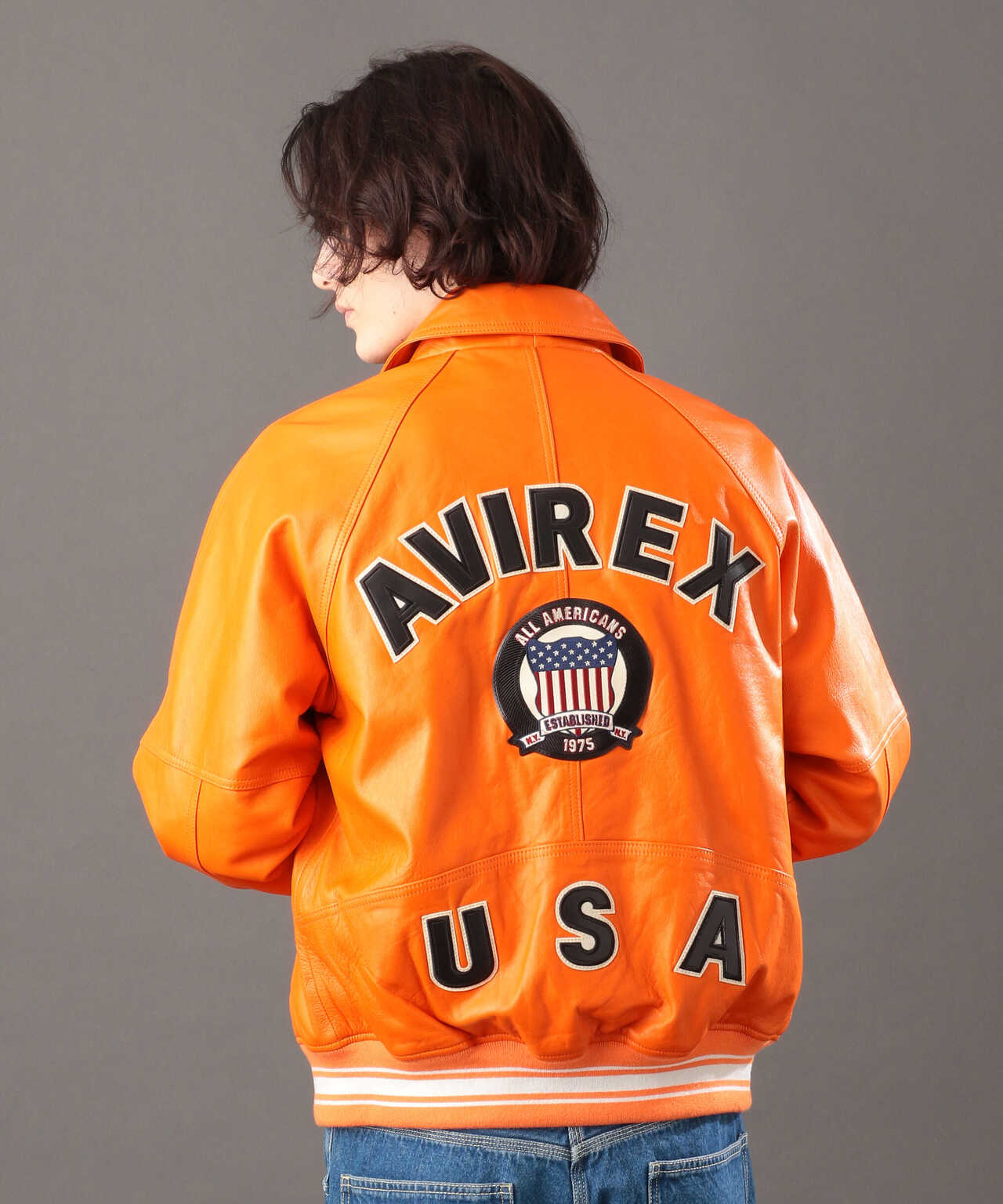 裄丈93avirex LIGHT SIGNATURE VARSITY JACKET