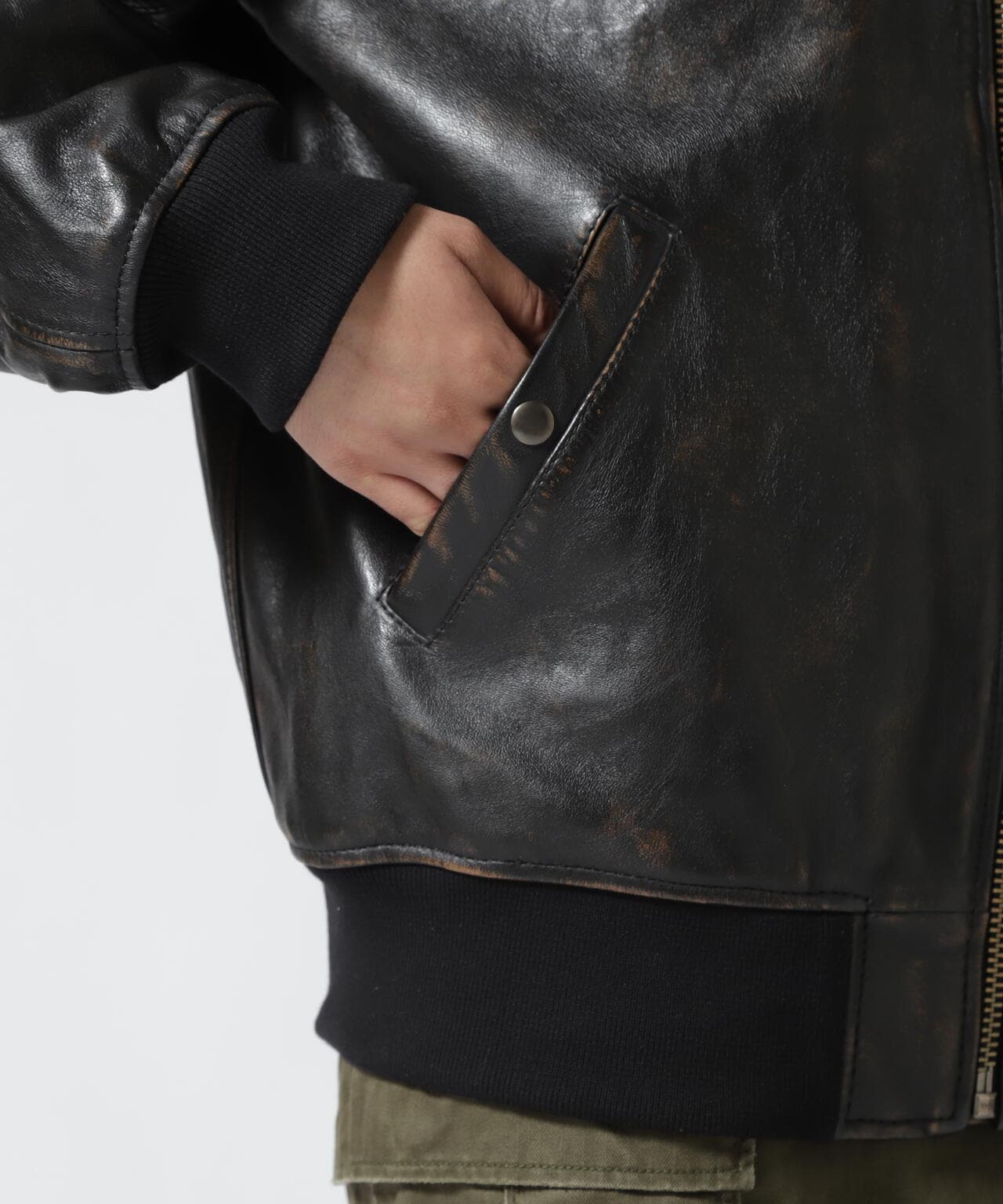 AGED LEATHER BLOUSON TOMCATTERS / エイジド レザー ブルゾン トムキャッターズ
