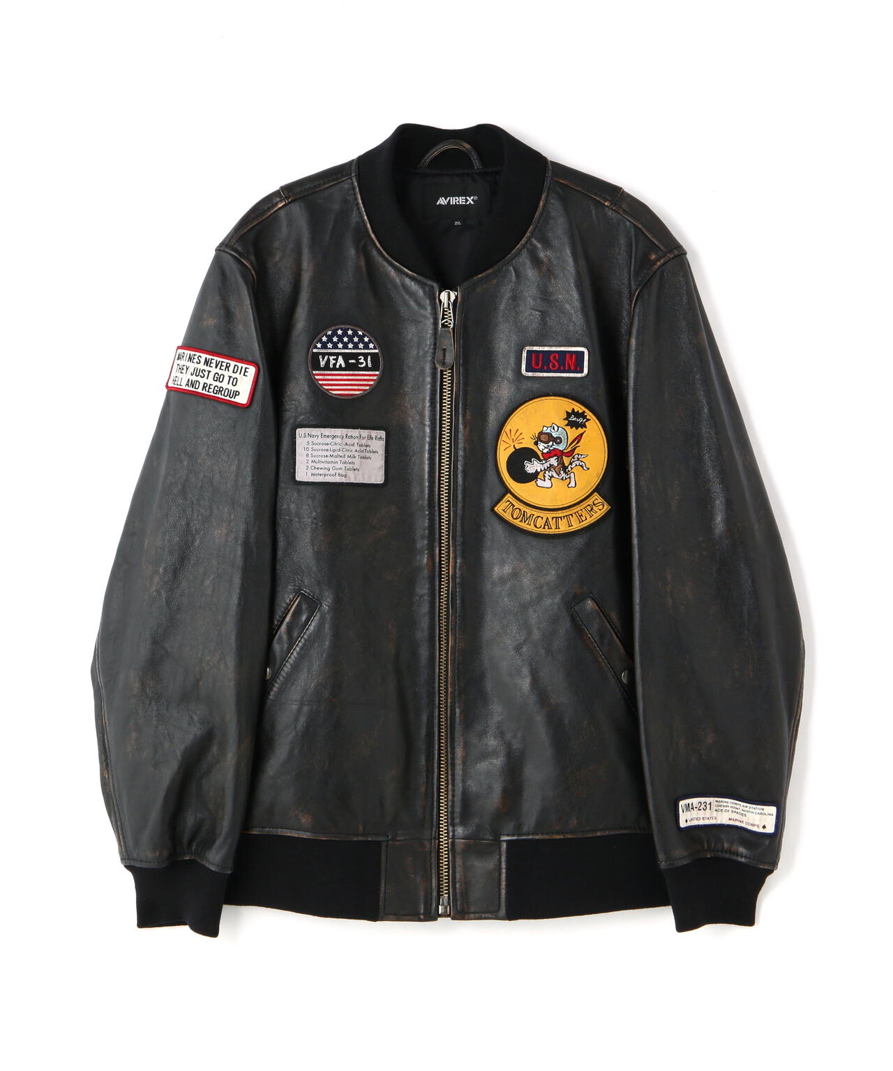 AGED LEATHER BLOUSON TOMCATTERS / エイジド レザー ブルゾン