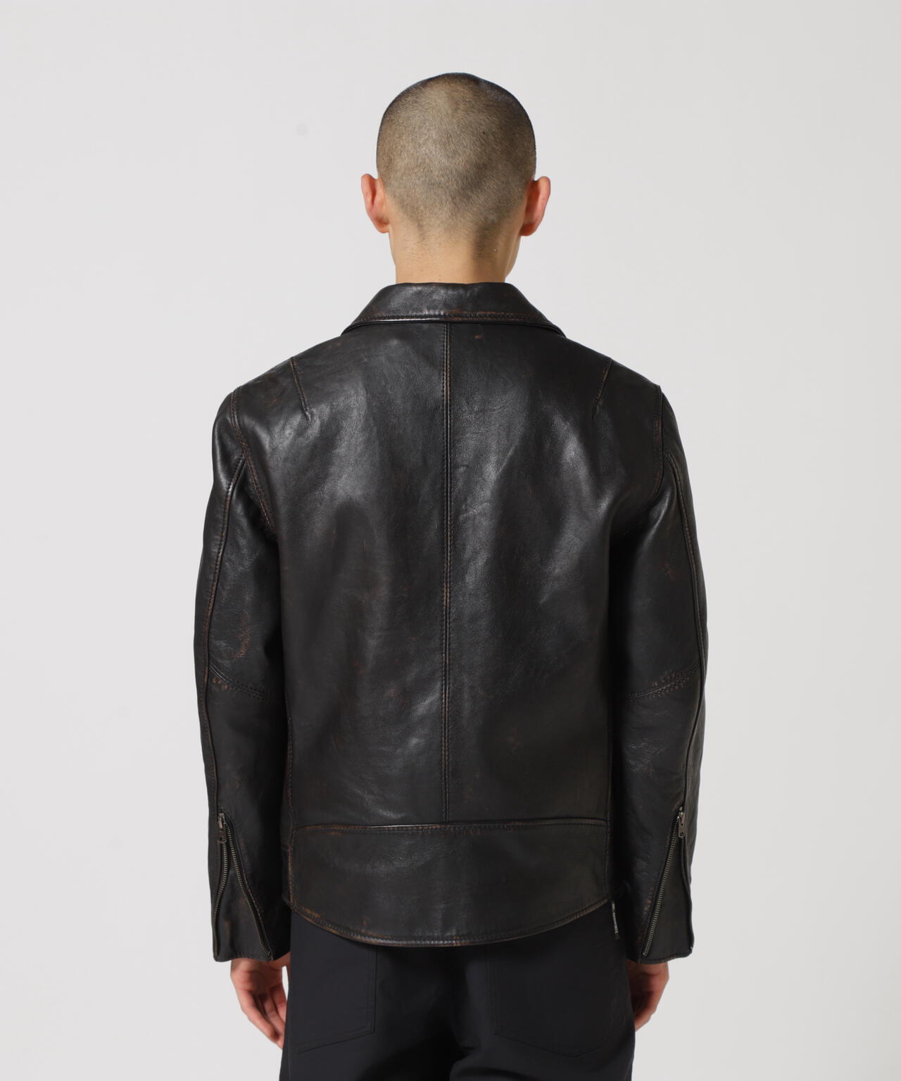 AGED LEATHER W-RIDERS JACKET / エイジド レザー ダブル ライダース