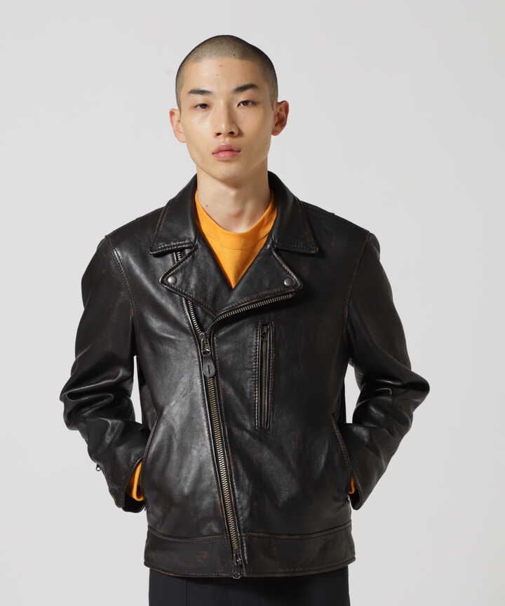 AGED LEATHER W-RIDERS JACKET / エイジド レザー ダブル ライダース