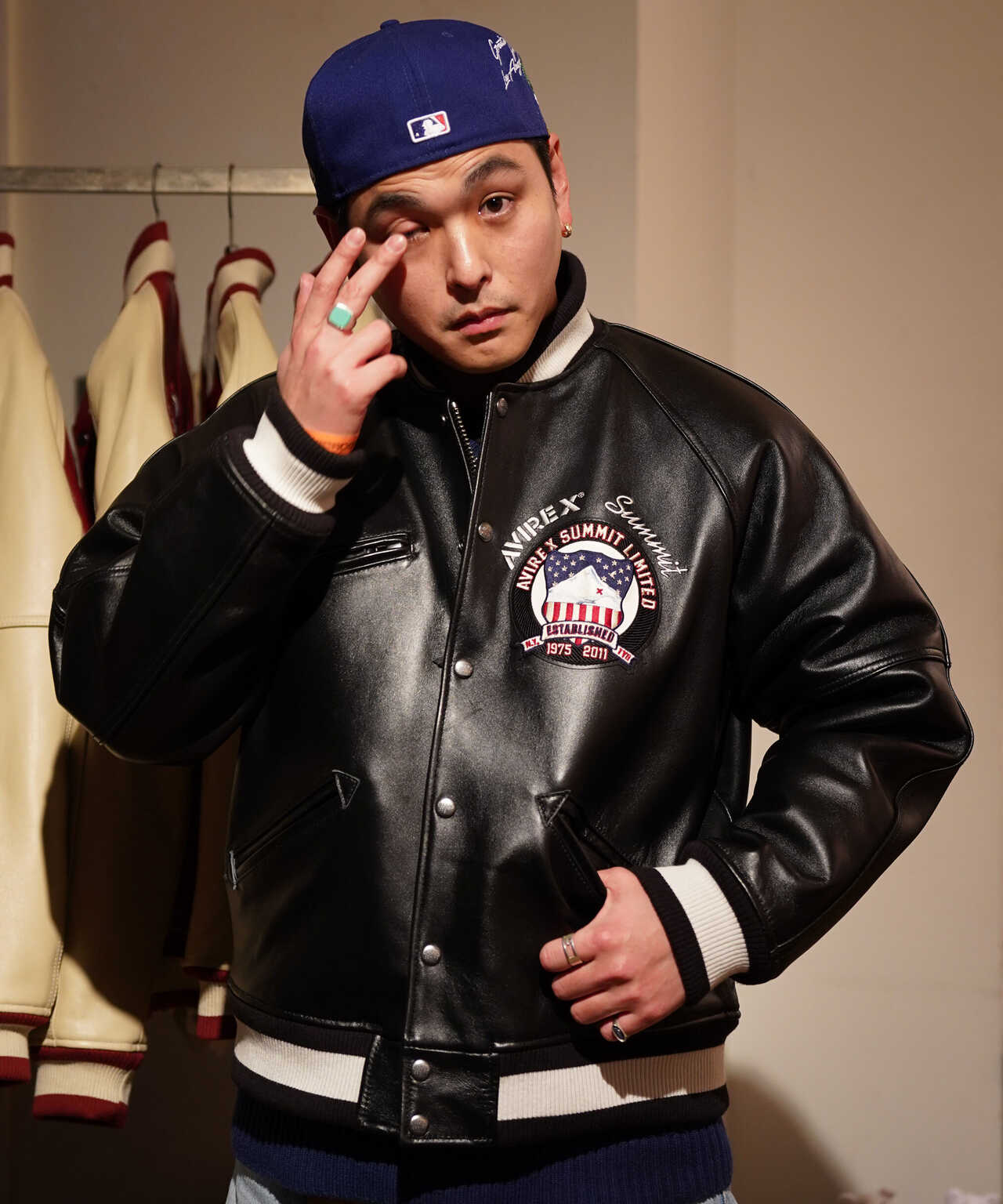 AVIREX レザージャケット スタジャン Varsity Jacketブルゾン - ブルゾン