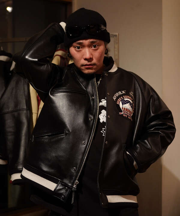 SUMMIT × AVIREX》LEATHER VARSITY JACKET（7832250023） | AVIREX 