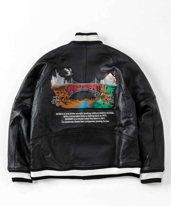 SUMMIT × AVIREX》LEATHER VARSITY JACKET（7832250023） | AVIREX ...