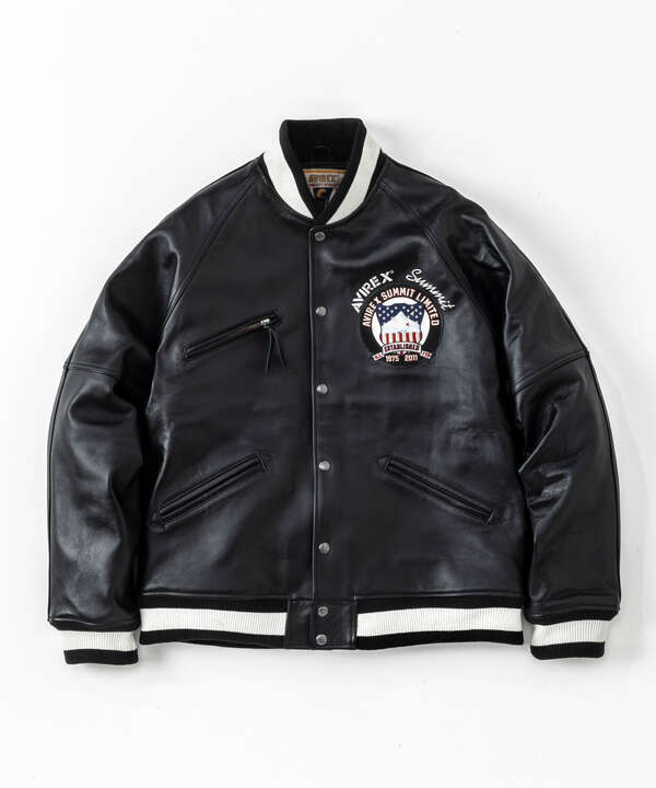 ジャケット・アウターAVIREX レザージャケット スタジャン Varsity Jacket