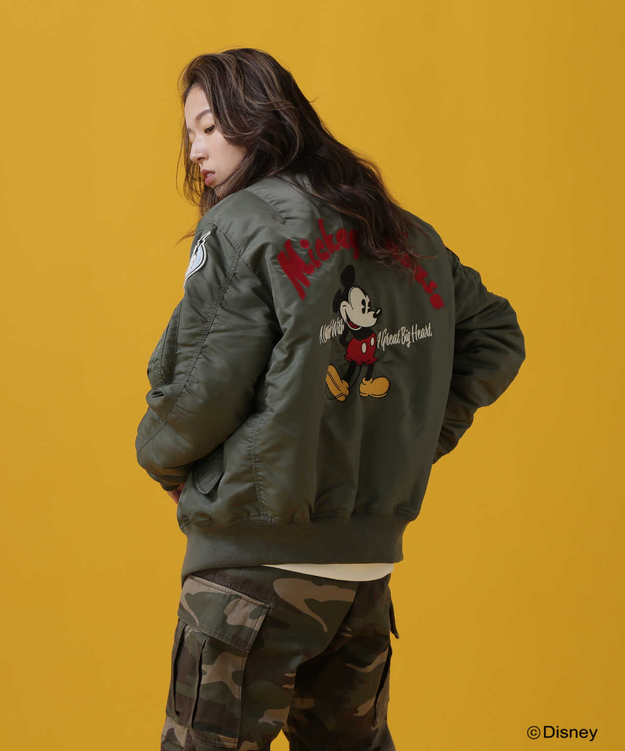 Disney Collection》L-FLIGHT JACKET MICKEY / フライトジャケット