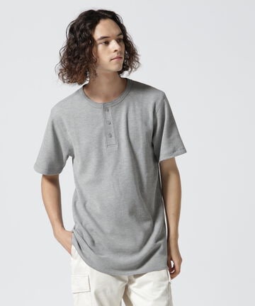 《DAILY/デイリー》S/S THERMAL HENLY TEE/半袖サーマル　ヘンリーTシャツ