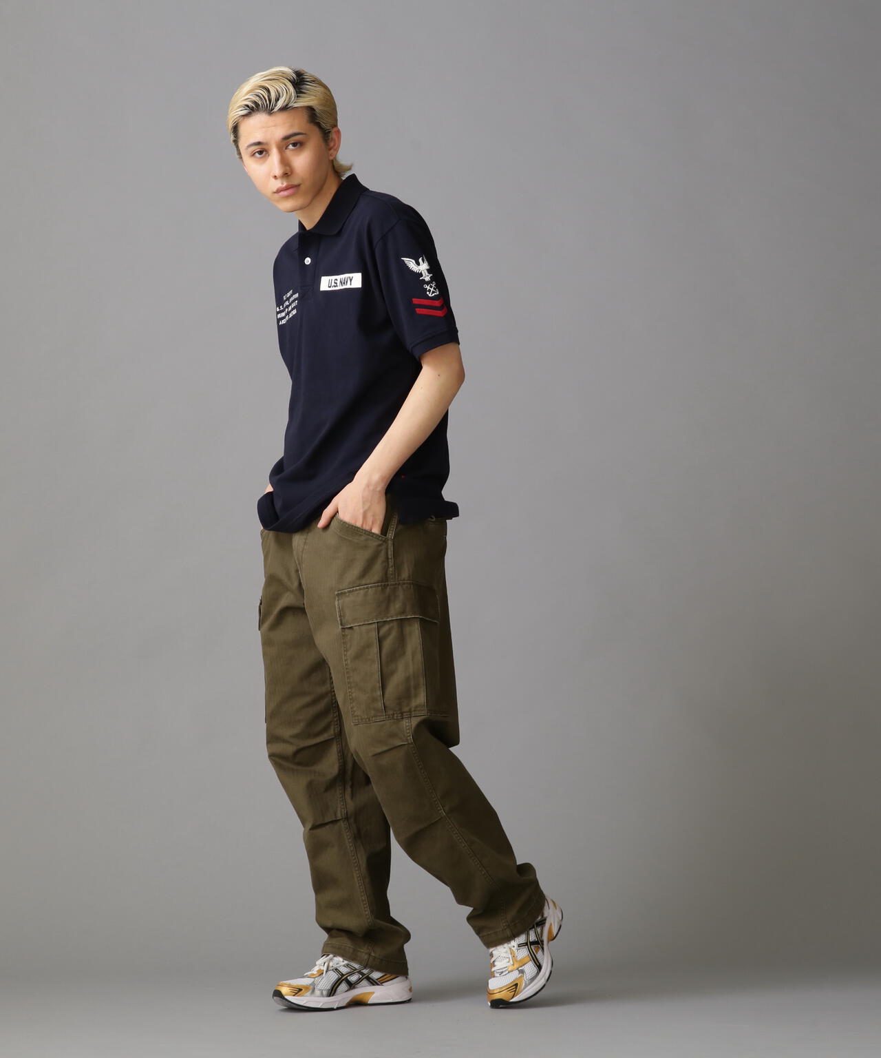 ネイバル パッチド ポロシャツ/NAVAL PATCHED POLO SHIRT