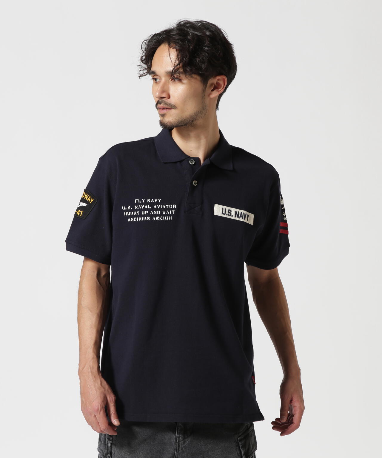 ネイバル パッチド ポロシャツ/NAVAL PATCHED POLO SHIRT