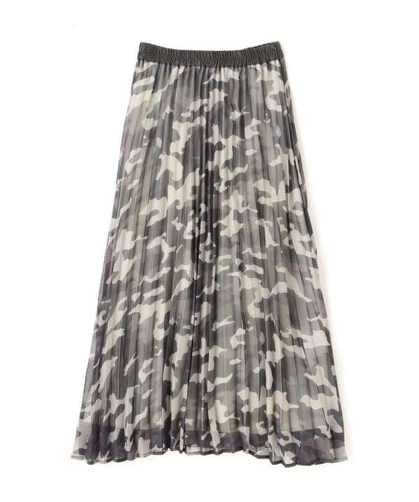 PLEATED CAMOPRINT CHIFFON SKIRT/ プリーツカモプリントシフォンスカート